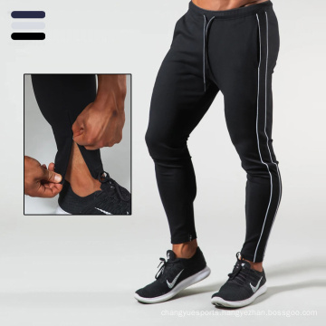 Mens Track Pants Stripe Side Activewear Jogger Track Cuff Sweatpants Ankle Zipper Sport Trousers For Men